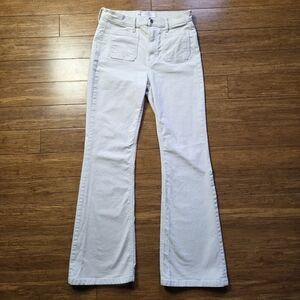 GAP Cream Corduroy Flare Pants 28 Regular High Rise 70s Coastal Cowgirl NWOT